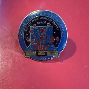 Blue and Red Commemorative Pin